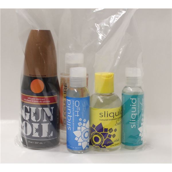 BAG OF 5 ASSORTED PERSONAL LUBRICANTS