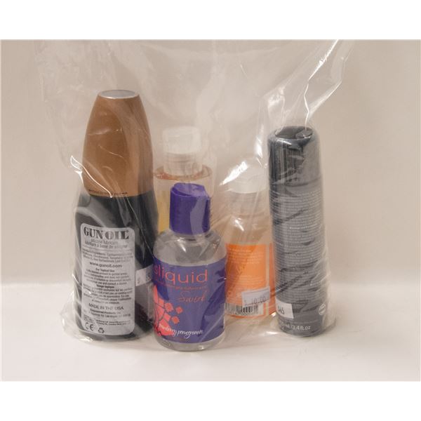 BAG OF 5 ASSORTED PERSONAL LUBRICANTS