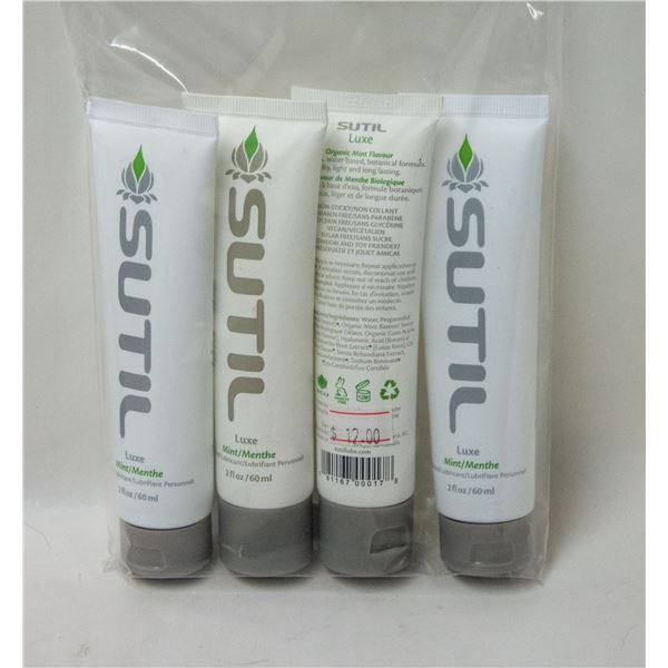 4 NEW SUTIL LUXE MINT PERSONAL LUBRICANTS
