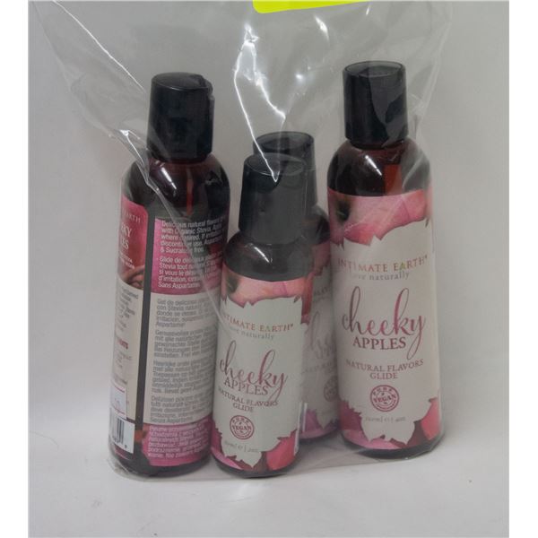 4 NEW INTIMATE EARTH CHEEKY APPLES NATURAL FLAVORS