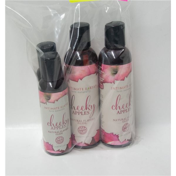 4 NEW INTIMATE EARTH CHEEKY APPLES NATURAL FLAVORS