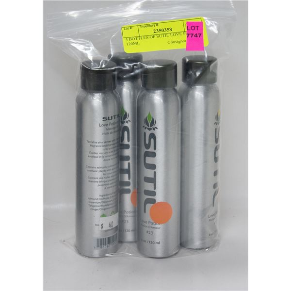 4 BOTTLES OF SUTIL LOVE POTION 120ML