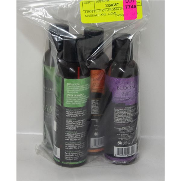 4 BOTTLES OF AROMATHERAPY MASSAGE OIL 120ML