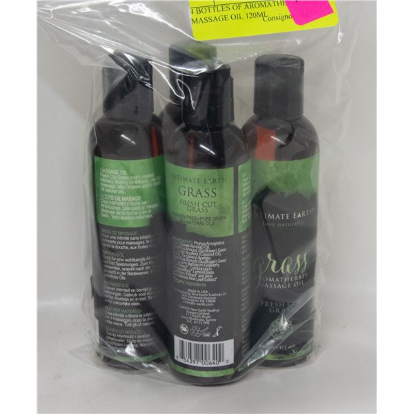 4 BOTTLES OF AROMATHERAPY MASSAGE OIL 120ML