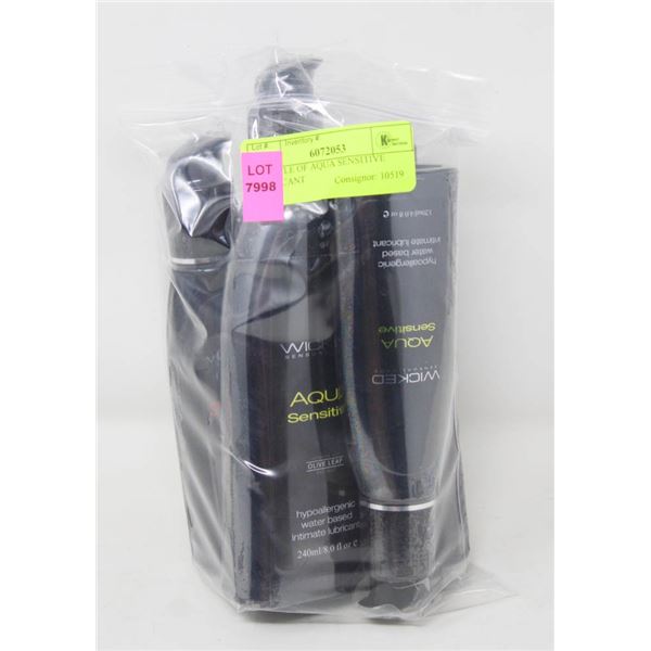 3 BOTTLE OF AQUA SENSITIVE LUBRICANT