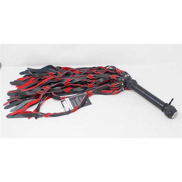 NEW DRAGONTAILZ LEATHER WHIP - RED/BLACK