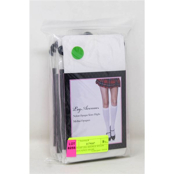 4 SETS OF LEG AVENUE NYLON OPAQUE KNEE HIGHS