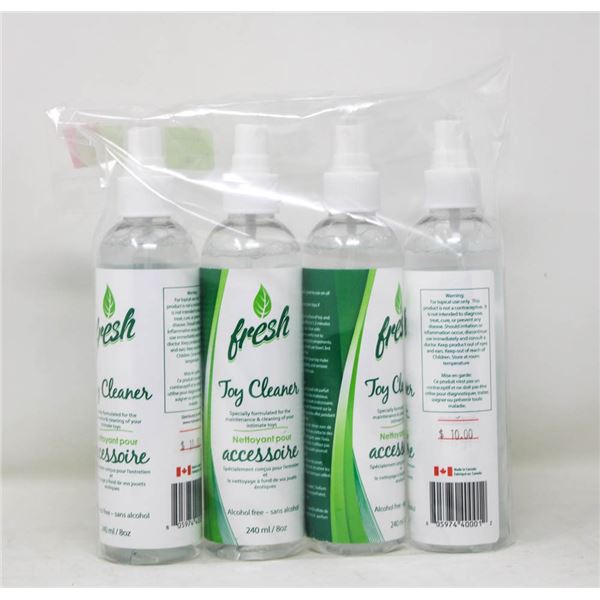 LOT OF 4 FRESH TOY CLEANERS 240ML BOTTLES ALCOHOL