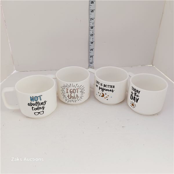 4pc Vintage Inspirational Coffee Mugs