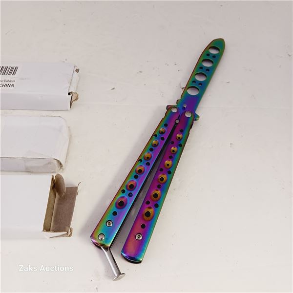 New 3pk Rainbow Butterfly Trainer Knives