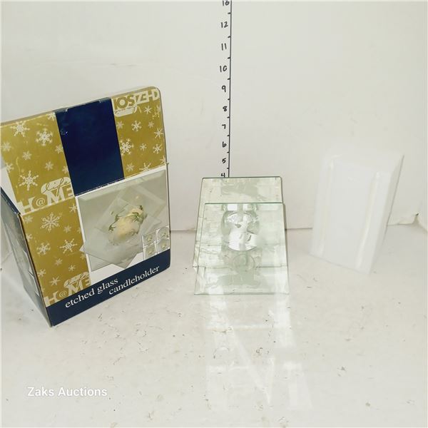 Boxed Etched Glass Candleholder