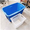 Image 1 : Lot of 2 Plastic Storage Totes