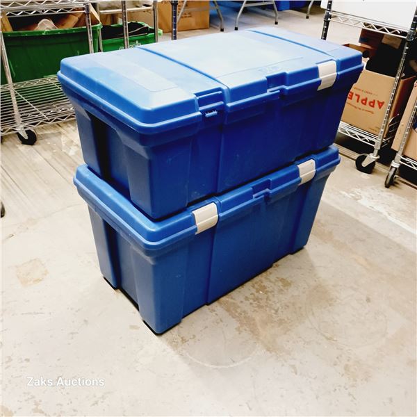 Lot of 2 Heavy Duty Brick Storage Totes