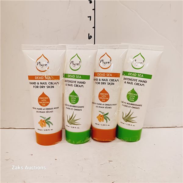 Lot of 4 Myrel Dead Sea Hand and Nail Cream