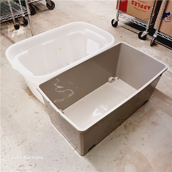 Lot of 2 Storage Totes