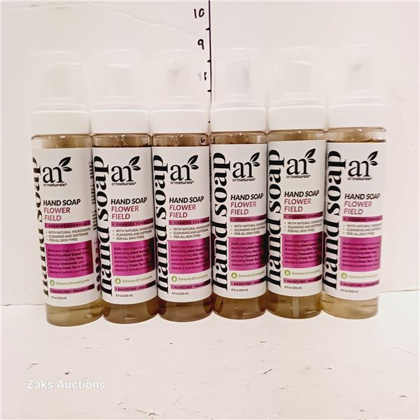 Lot of 6 New Artnaturals Hand Soap - Flower Field