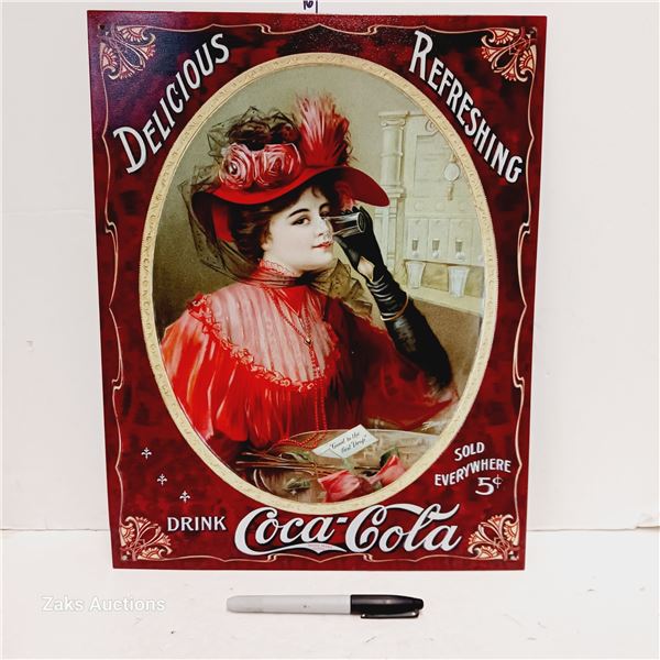 Coca-Cola Metal Sign - Victorian Red Dress