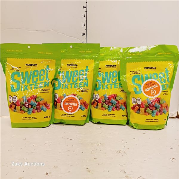 Lot of 4 Sweet Sixteen Gummy Bear Candies - BB 2023 SE 22
