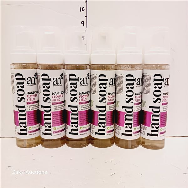 Lot of 6 New Artnaturals Hand Soap - Flower Field