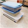Image 1 : Lot of 3 Long Under The Bed Plastic Storage Totes