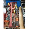 Image 1 : Red Metal Tool Box Tray Full of Screwdrivers Etc