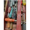 Image 3 : Red Metal Tool Box Tray Full of Screwdrivers Etc