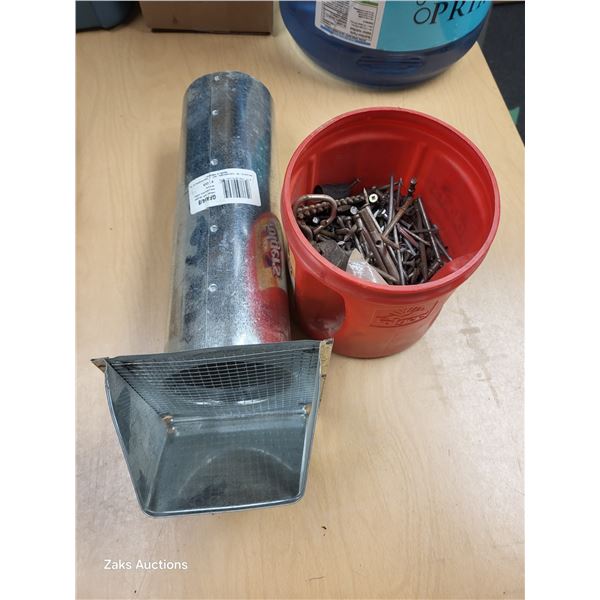 4 Inch Fresh Air Intake + Coffee Container of Screws, Nails Etc