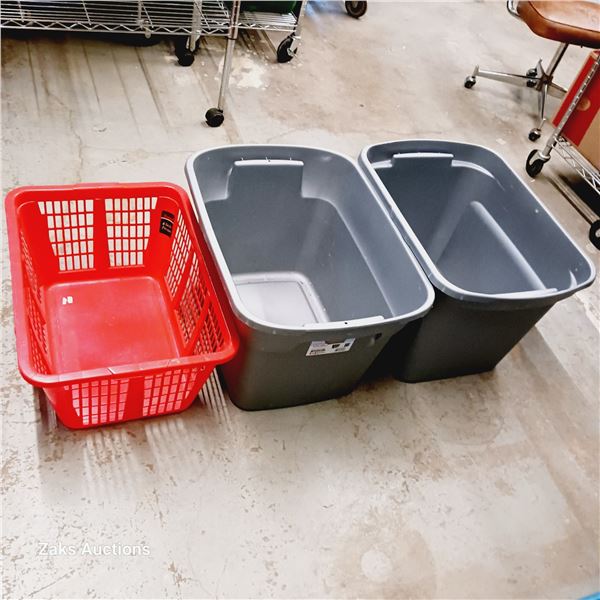 3 Plastic Bins