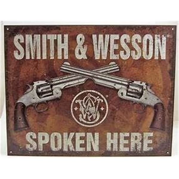Smith and Wesson Tin Sign
