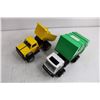 Image 4 : (3) Vintage Pressed Metal Toy Vehicles (BuddyL Crane & Two Tonka Dump Trucks)