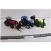 Image 1 : (3) Die Cast Replica Tractors with Moving Parts (Massey Ferguson 3050, Ford 8670, John Deere Riding 