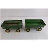 Image 2 : (2) Vintage John Deere Pressed Metal Replica Wagons - As is