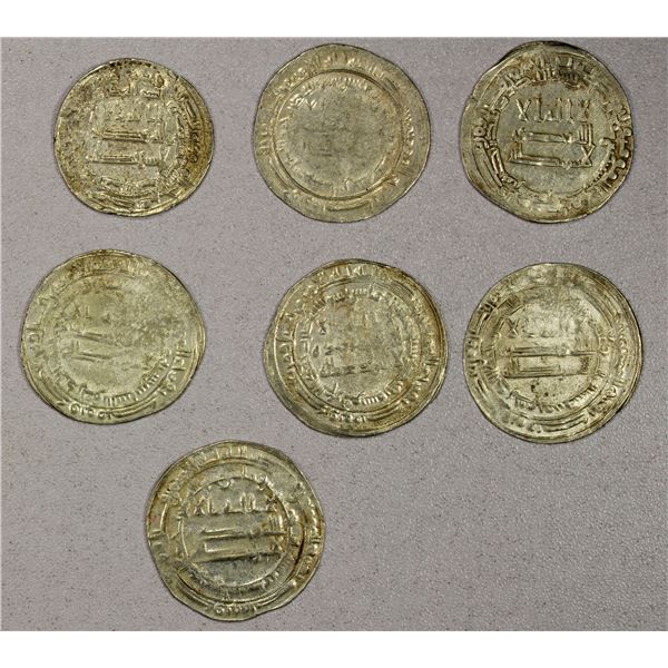 ABBASID: LOT of 7 better silver dirhams