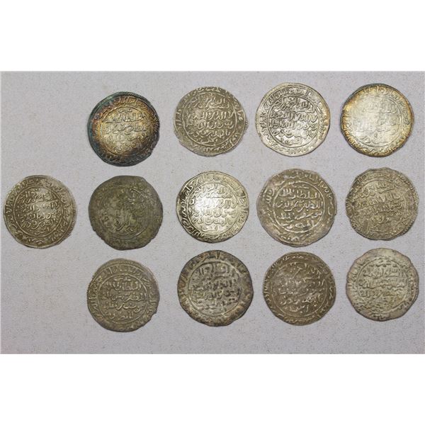 YEMEN: RASULID: LOT of 13 silver dirhams