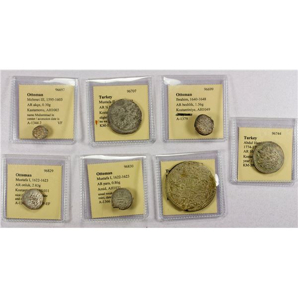 OTTOMAN EMPIRE: LOT of 7 silver coins