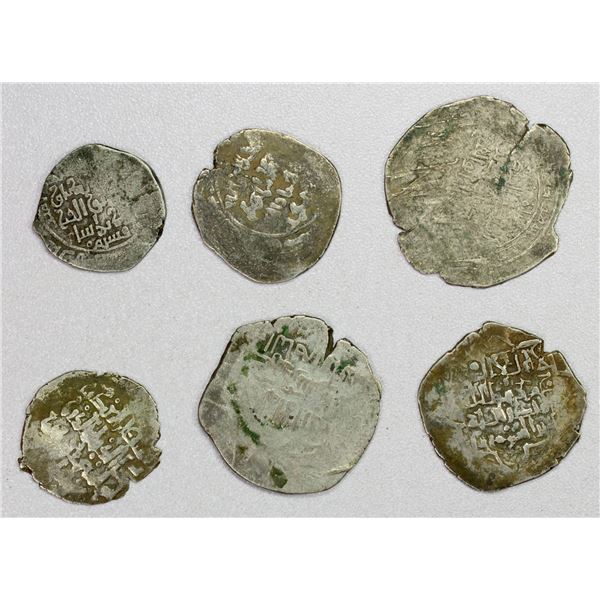 GHORID: LOT of 6 silver "dinars"