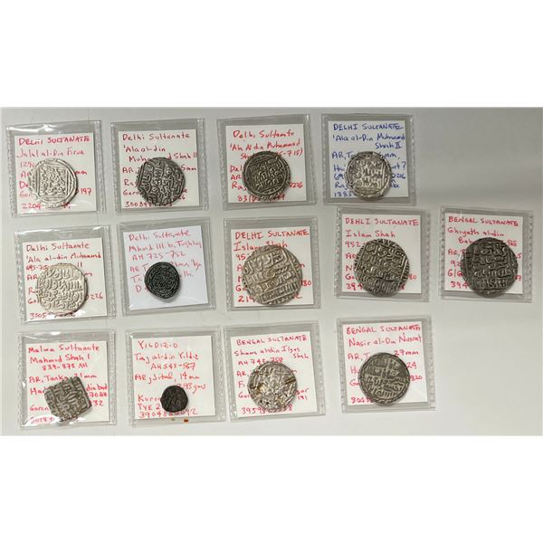 INDIAN SULTANATES: LOT of 13 coins