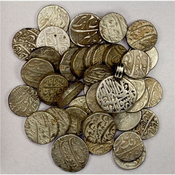 MUGHAL: LOT of 40 silver rupees