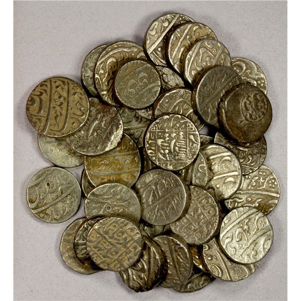 MUGHAL: LOT of 40 silver rupees