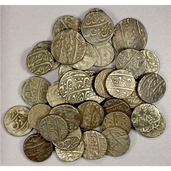 MUGHAL: LOT of 40 silver rupees
