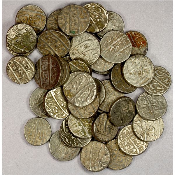 MUGHAL: LOT of 40 silver rupees