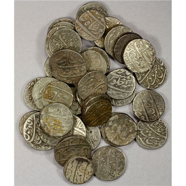 MUGHAL: LOT of 39 silver rupees