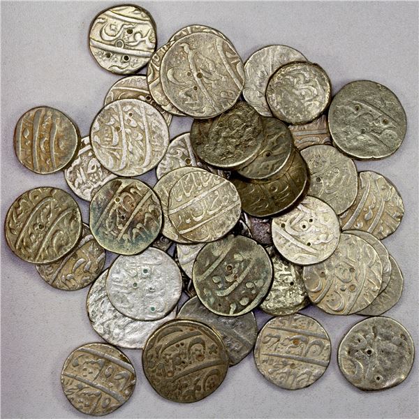MUGHAL: LOT of 41 silver rupees