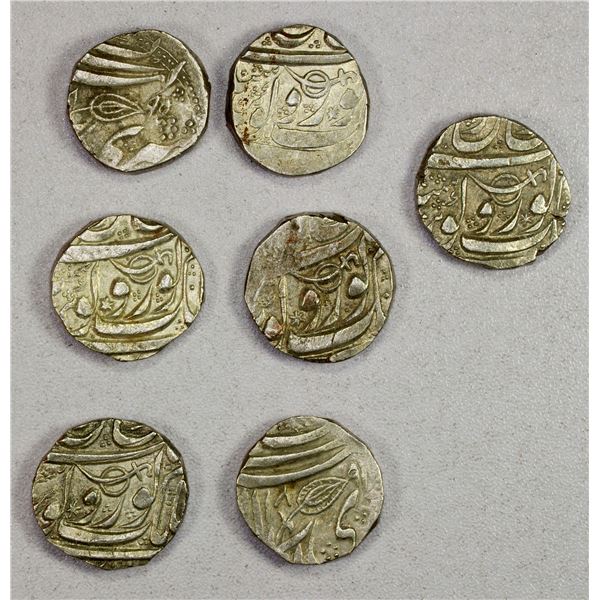 SIKH EMPIRE: LOT of 7 silver rupees