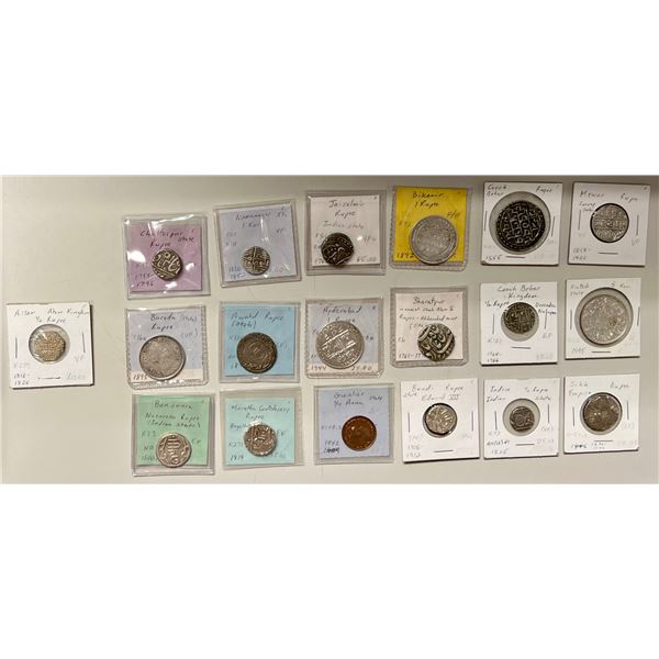 INDIAN STATES: LOT of 19 coins