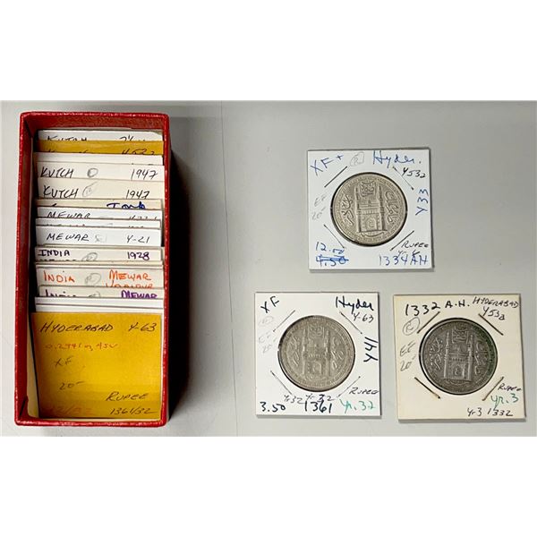 INDIAN STATES: LOT of 21 silver coins