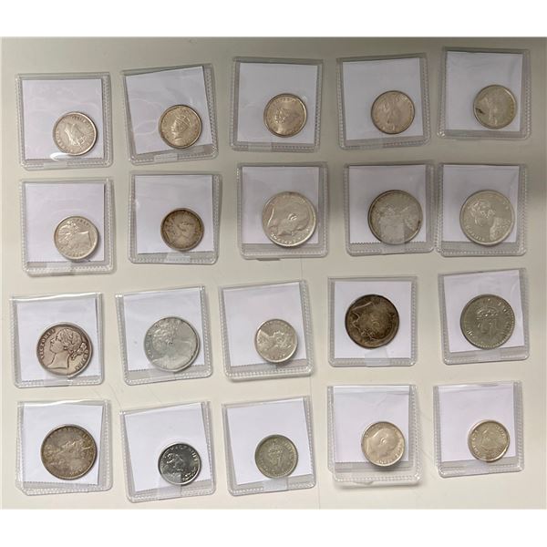 BRITISH INDIA: LOT of 20 silver coins