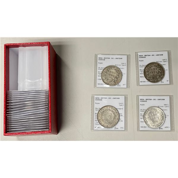 BRITISH INDIA: LOT of 24 silver coins