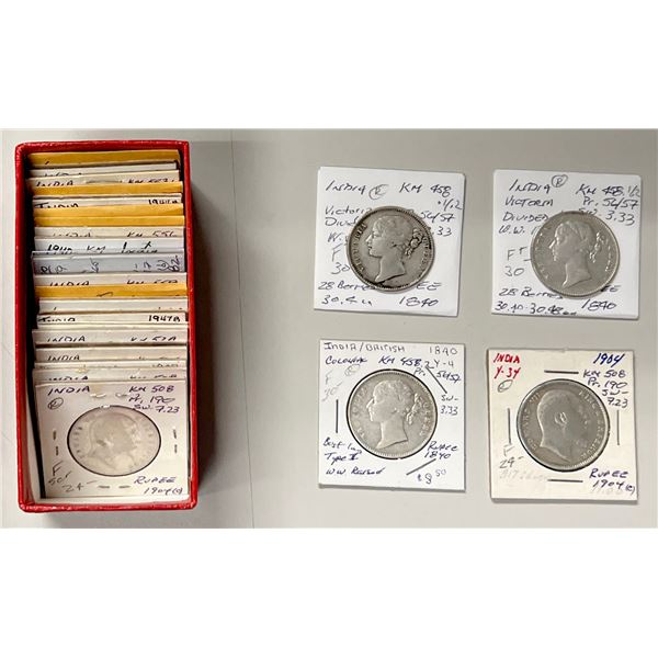BRITISH INDIA: LOT of 24 rupees