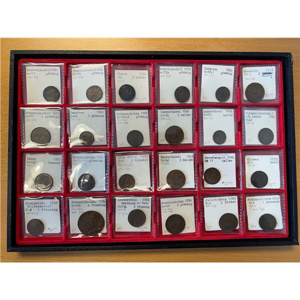 GERMAN STATES: LOT of 24 AE minor coins
